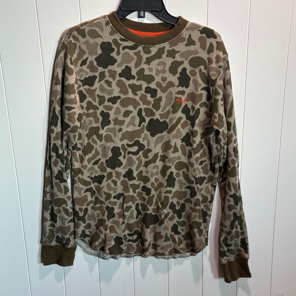 Dark Seas men’s waffle weave Soledad Camo long sleeve thermal cotton M.